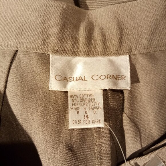 Casual Corner Pants/Trousers sz 14 High Rise Vintage Stretch Dark Taupe NWT - Picture 9 of 9